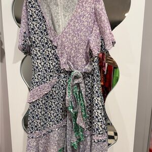 Tanya Taylor Lavender and Gray Floral Dress